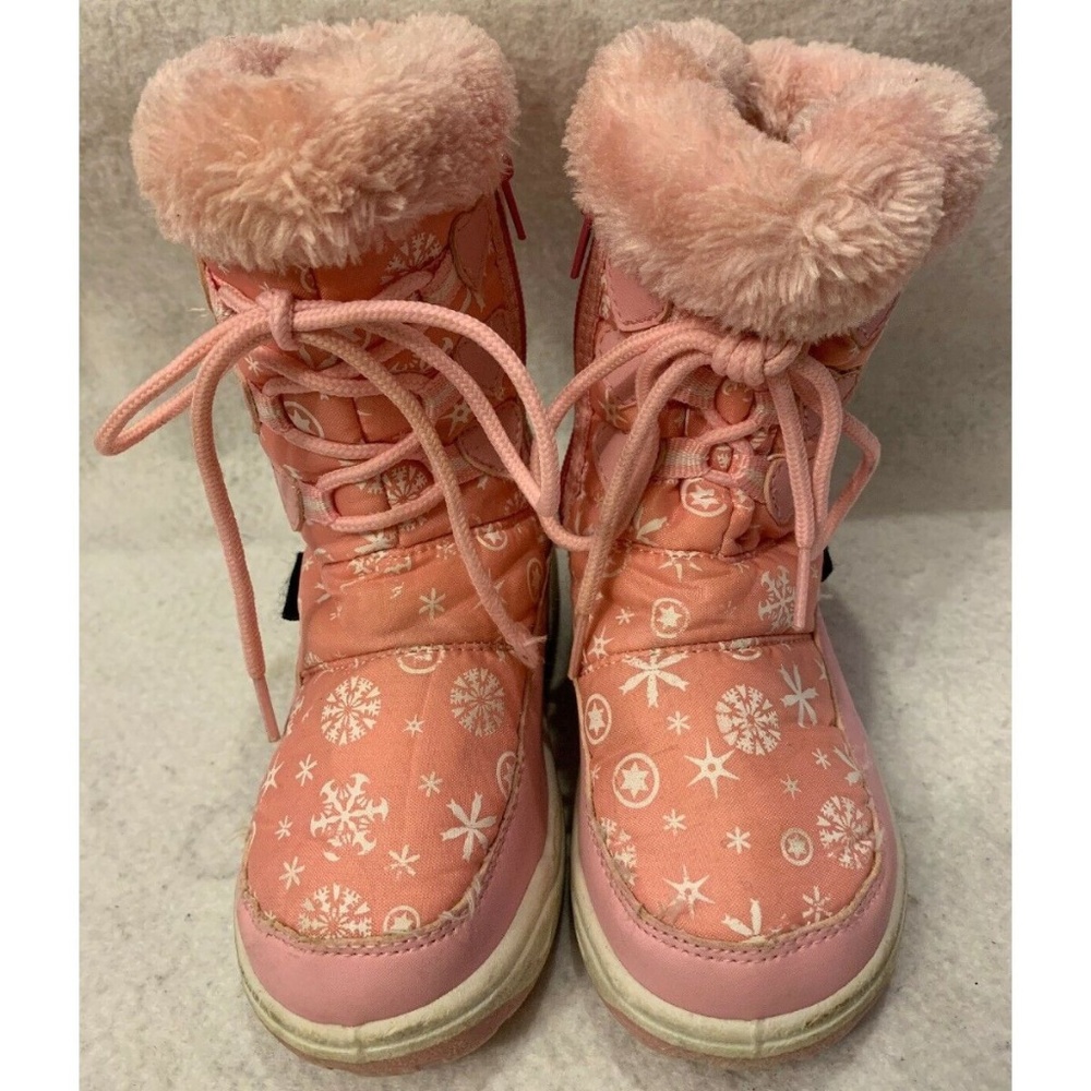 Adorababy Girls Kids Snow Boots Sz US 10 Pink Fur